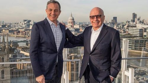 Walt Disney chief executive Bob Iger and Fox owner Rupert Murdoch. (AAP)