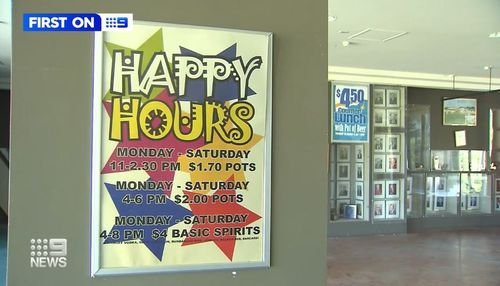 Inside the abandoned bowls club is a snapshot of a different time, with $4.50 counter meals and $1.70 beers.