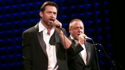 Watch: Russell Crowe and Hugh Jackman's pub karaoke battle