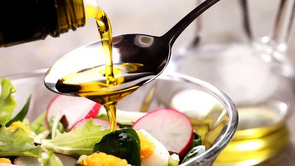 Olive oil with salad