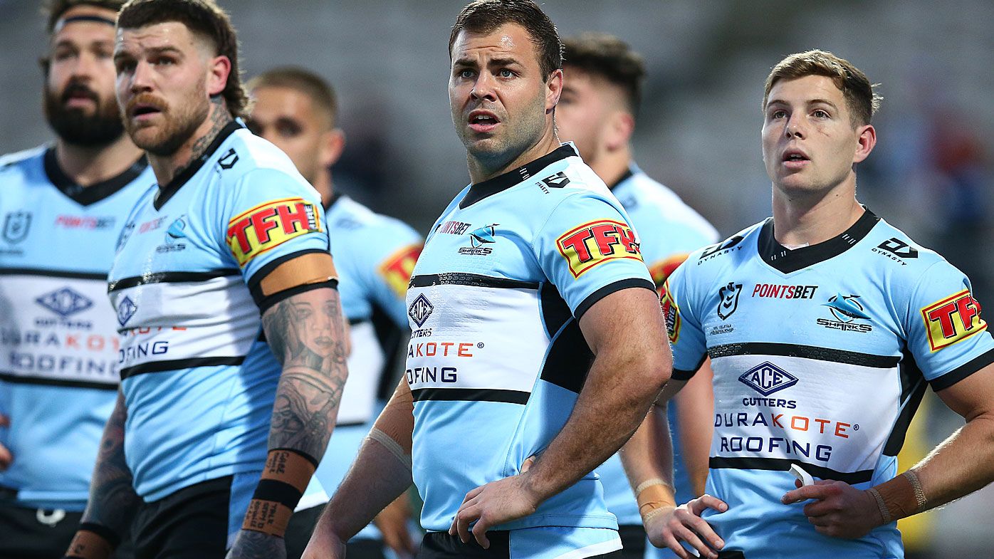 Cronulla Sharks look on