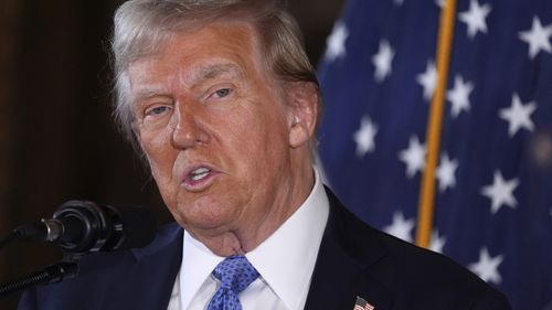 President-elect Donald Trump speaks during a news conference at Mar-a-Lago, Monday, Dec. 16, 2024, in Palm Beach, Fla. (AP Photo/Evan Vucci)