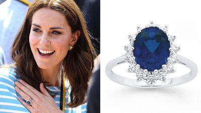 Kate and Diana's sapphire and diamond engagement ring