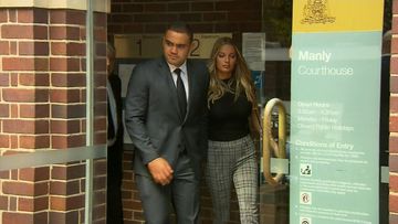 Dylan Walker and his partner walked out of Manly Courthouse today hand in hand.