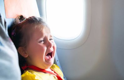 Kid / baby crying on a plane