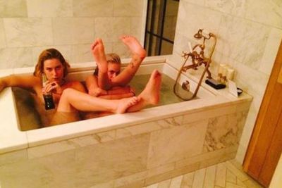 ... with her posting a raunchy pic in the bath with older sister Scout this week!<br/><br/>She captioned the shot: "Finally reunited with my woman crush weds/best friend/sister @Scout_Willis." Which would've been aww-worthy if they weren't performing water yoga nude together... <br/><br/>Keep on scrolling for more celebs who've bared all (or almost all!) on Instagram... <br/><br/><br/>