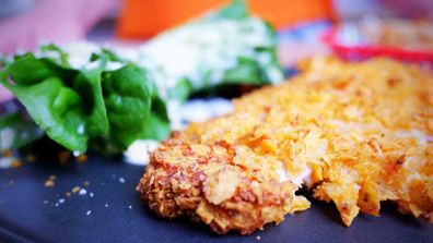 Try crusting your schnitzel with your favourite chip crumbs for extra crunch