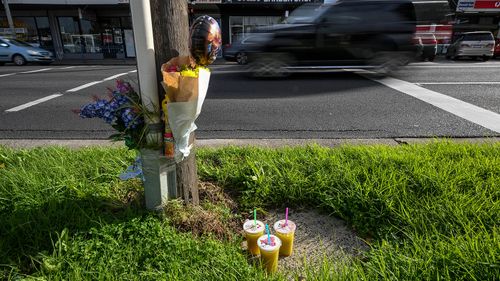 The site of a fatal car accident where a three-year-old boy died in McIntyre Road in Sunshine North.