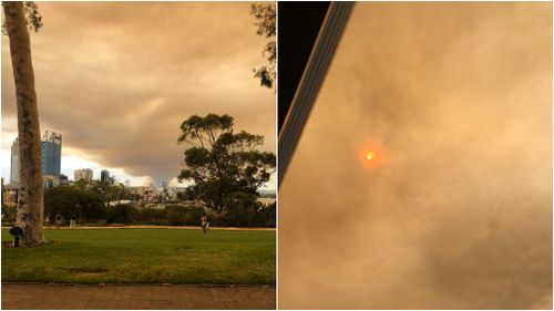 The blaze is unfolding about 12km from the CBD. (Supplied/Amber Stepatschuk.)