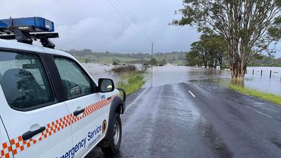 Person rescues from rising waters at Lismore.