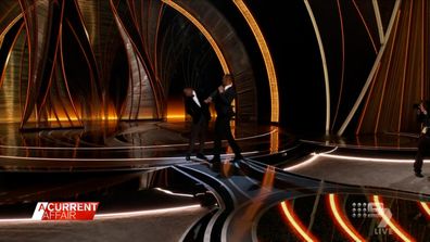 The moment actor Will Smith slapped Chris Rock on stage at The Oscars.