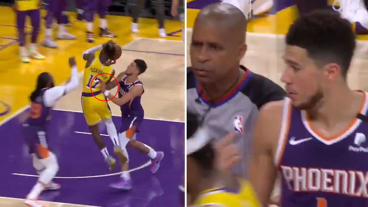 Devin Booker ejected after 'scary' play as Anthony Davis leads LA Lakers to series lead
