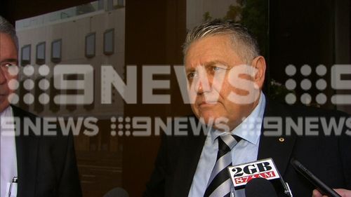 Ray Hadley outside court today.