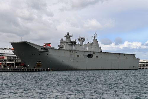 A Chinese 'spy' ship is tailing the HMAS Adelaide near Fiji. Photo: AAP