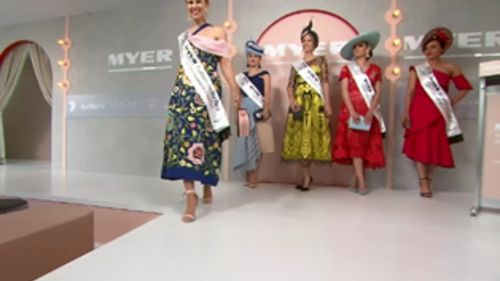 The brightly dressed finalists lit up the stage at Flemington Racecourse. (9NEWS)