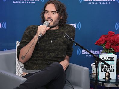 Russell Brand at SiriusXM Studios on October 4, 2017 in New York City.