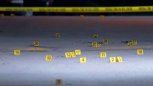 Police evidence markers at the scene. (Wink News)
