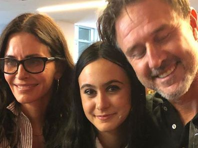 Famous exes Courteney Cox and David Arquette have shared a rare family photo to mark their daughter Coco's first day of high school.  The former Friends star, 54, separated from the 46-year-old actor in 2010, but they've remained the best of friends for the sake of their only child.  "I'm so proud of my daughter Coco! Have fun and be safe in High school!" Arquette captioned the photo, adding, "AND don't grow up too fast! I love love love you!!!"  Too late! Coco's all grown up and looks just like her mother. Same dark hair, same cute smile.  Courteney Cox, Coco Arquette and David Arquette