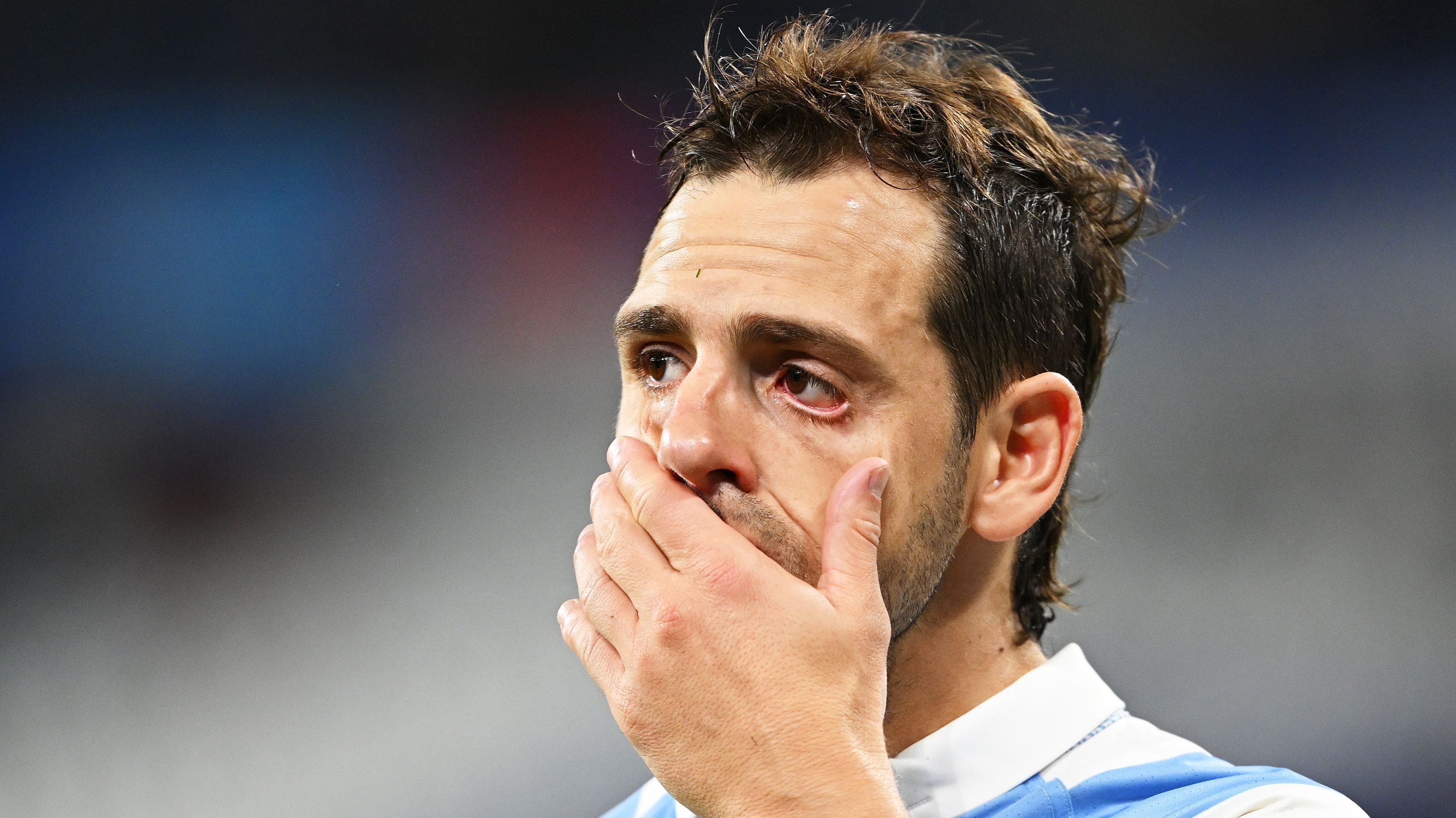 Nicolas Sanchez of Argentina looks dejected following the team&#x27;s defeat.