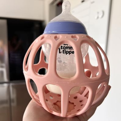Mum's 'brilliant' $9 Kmart space-saving hack for baby bottles