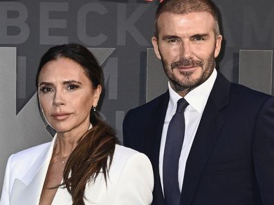 LONDON, ENGLAND - OCTOBER 03: Victoria and David Beckham attend the Netflix 'Beckham' UK Premiere at The Curzon Mayfair on October 03, 2023 in London, England. (Photo by Gareth Cattermole/Getty Images)