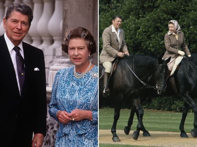 Queen Elizabeth and Ronald Reagan
