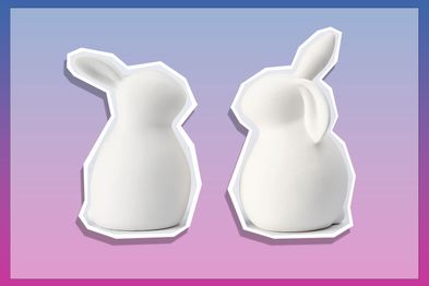 9PR: Ceramic White Rabbit, Home Decor Rabbits, Couple Rabbits, Fashion Simple Free Style Matte Surface Housewarming Weddings Celebration Christmas, a Set of 2
