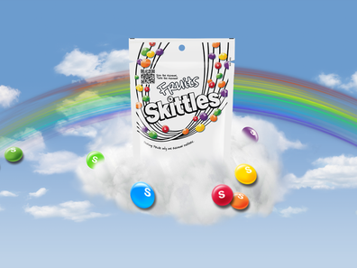 Skittles signature logo has been removed for the brand's limited edition Pride Packs. 