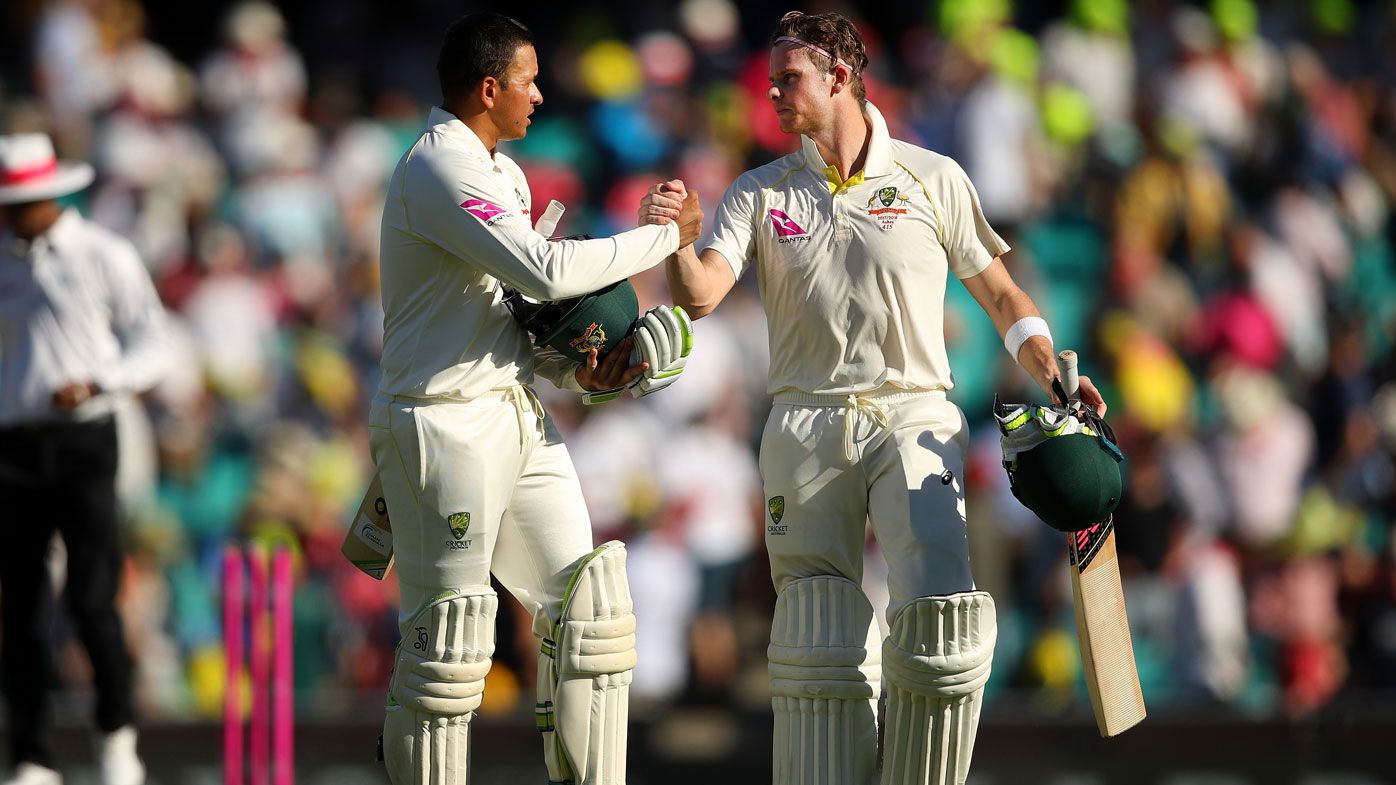 Usman Khawaja has backed Steve Smith to assume Australia&#x27;s Test captaincy again. (Getty)