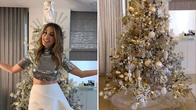 Delta Goodrem's Christmas tree for 2023, decorated by Dasher & Dancer.