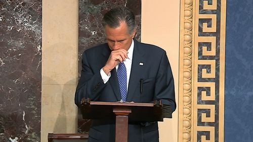 Mitt Romney choked up while announcing his decision to vote to impeach Donald Trump.