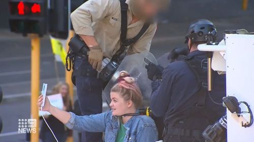 Extinction Rebellion cherry picker protest Perth