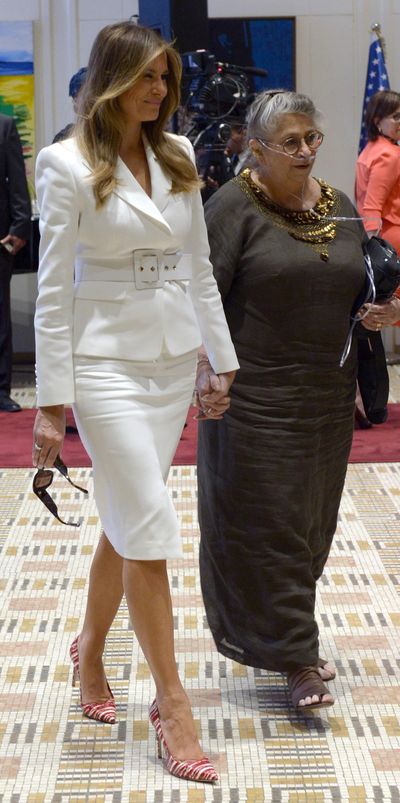 Melania Trump in Israel wearing Michael Kors.
