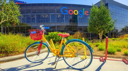 A bicycle outside Google headquarters in Silicon Valley.