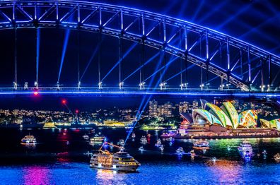 vivid sydney lights on the harbour