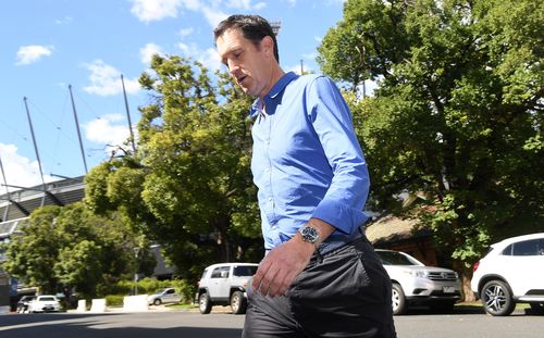 Cricket Australia CEO James Sutherland speaks to the media outside Cricket Australia headquarters in Melbourne on Sunday. (AAP)