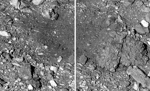 An image before (left) and after the sample was collected.