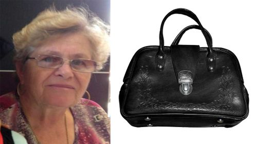 Valeria Fermendjin and her black leather handbag, which is missing. (Western Australia Police)