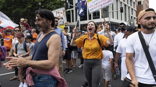 Protesters in Sydney marched from Prince Alfred Park to Hyde Park. 