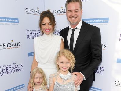 Eric Dane with his wife Rebecca Gayheart and their children at the 16th Annual Chrysalis Butterfly Ball on June 3, 2017 in Los Angeles, California.