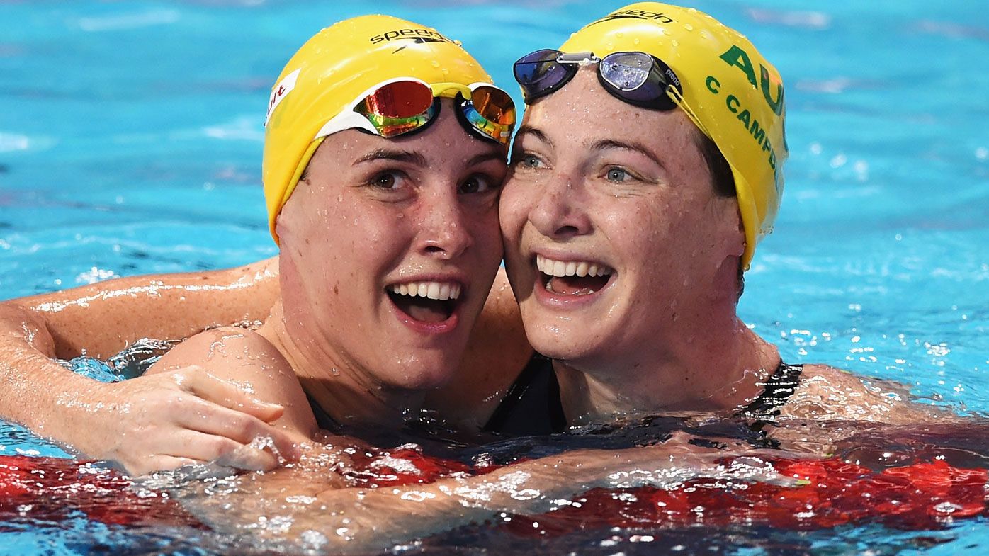 Aussie swimming sisters Bronte and Cate Campbell. (Getty-file)