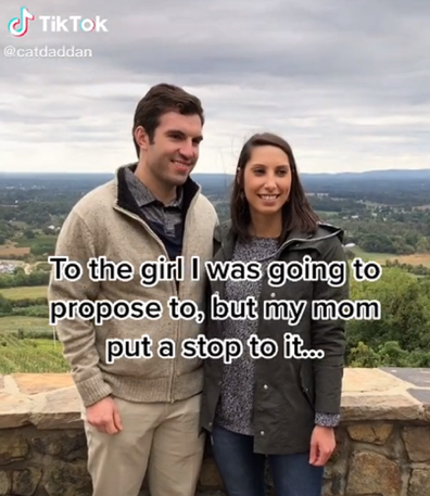 The man was about to pop the question when his mother stepped in.