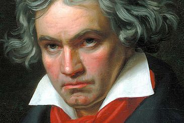 A portrait of Ludwig van Beethoven by Joseph Karl Stieler.