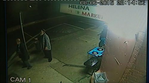 The men fled the Helena Street store and are on the run. (9NEWS)