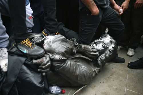 The toppling of the statue follows the pulling down of several Confederate statues during Black Lives Matter protests in the US.