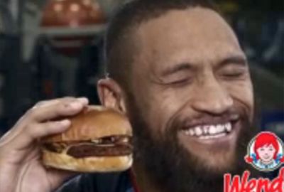<b> Four NRL stars and a Super Bowl champion have spruiked food products in different and equally hilarious television adverts. </b><br/><br/>The Warriors, including cult heroes Manu Vatuvei and Konrad Hurrell, explain how delicious a new brioche burger is in which they struggle to pronounce the French bun. <br/><br/>While Seattle running back Marshawn Lynch has taken his love for Skittles to new heights, even using the lollies as make-shift weights during a workout.<br/><br/>Click through to watch the ads and other priceless food and drink commercials starring athletes.<br/>