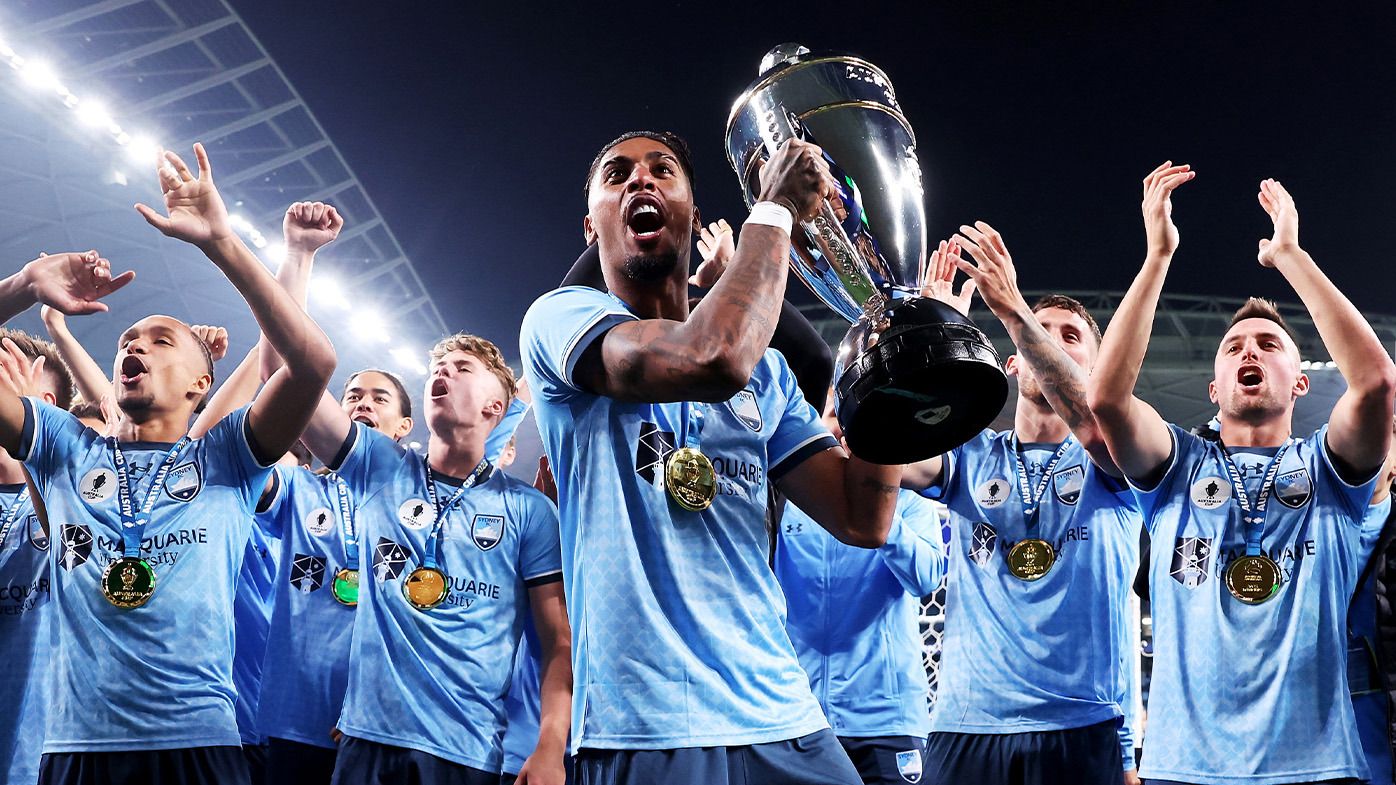 Sydney FC celebrates victory in the Australia Cup final.
