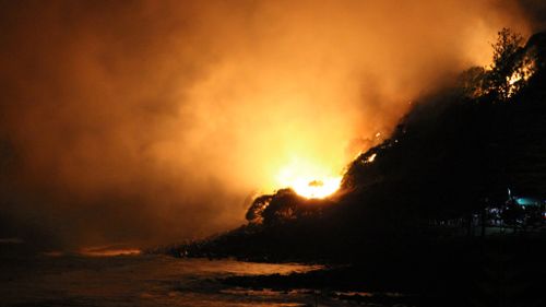 Iconic Burleigh headland goes up in flames