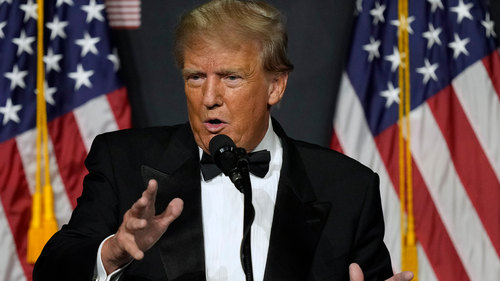 Former President Donald Trump speaks at Mar-a-Lago Friday, Nov. 18, 2022 in Palm Beach, Fla. Earlier in the day Attorney General Merrick Garland named a special counsel to oversee the Justice Department's investigation into the presence of classified documents at Trump's Florida estate and aspects of a separate probe involving the Jan. 6, 2021, insurrection and efforts to undo the 2020 election. 