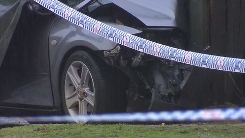 Emergency services were called to Blacktown after reports a car hit a pole.